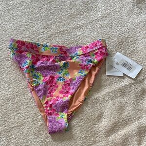 Dippin' Daisy's Floral Bikini Bottom - Pink and Orange